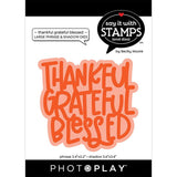 Photoplay Paper Thankful Grateful Blessed Large Phrase & Shadow Die Set