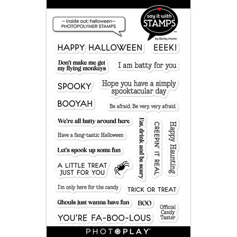 Photoplay Paper Inside Out Halloween Sentiments 4x6 Stamp Set