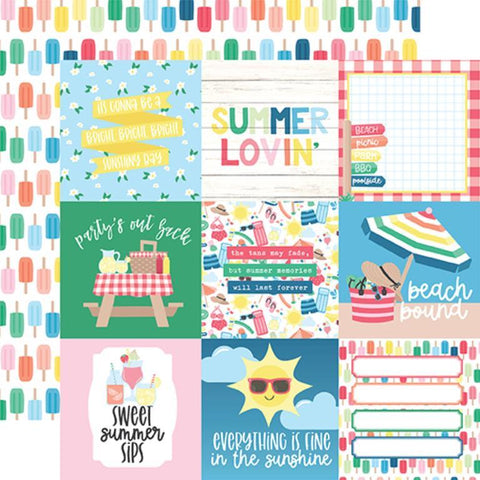 Echo Park Sun Kissed 4x4Journaling Cards Patterned Paper