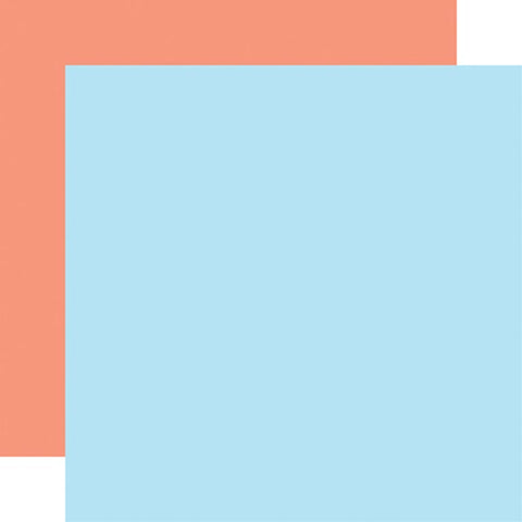 Echo Park Sun Kissed Light Blue / Coral Coordinating Solid