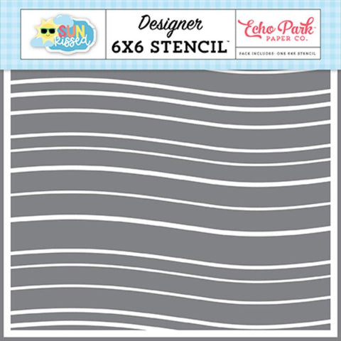 Echo Park Sun Kissed Good Vibes Waves Designer 6x6 Stencil