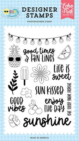 Echo Park Sun Kissed Good Times And Tan Lines Designer Stamp Set