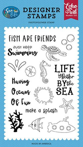 Echo Park Sea Life Oceans Of Fun Designer Stamp Set