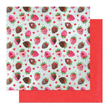 Photoplay Paper Smitten Chocolate Strawberries Patterned Paper