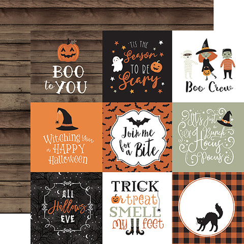Echo Park Spooky 4x4 Journaling Cards Patterned Paper
