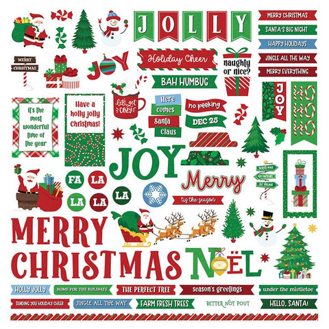 Photoplay Paper Santa Please Stop Here Element Sticker Sheet