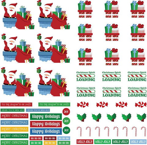 PhotoPlay Paper Santa Please Stop Here Pre-Colored Dies Patterned Paper