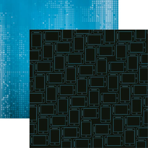 Reminisce Technology Overload Cell Phones Patterned Paper