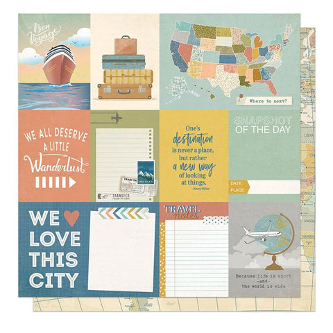 Photoplay Paper Travelogue Wanderlust Patterned Paper