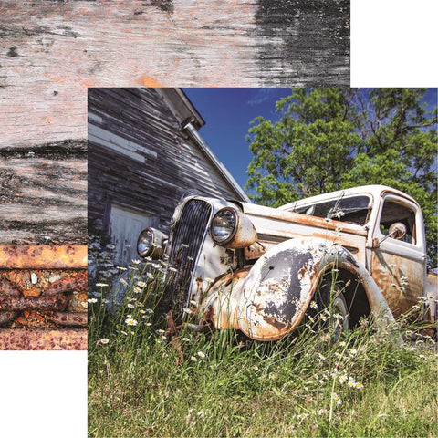 Reminisce Vintage Trucks Daisies Patterned Paper