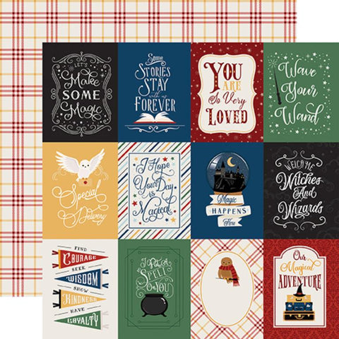 Echo Park Wizards and Company 3x4 Journaling Cards Patterned Paper