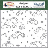 Echo Park Wizards and Company Swirly Clouds Designer 6x6 Stencil