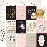 Echo Park Wedding Bliss 3X4 Journaling Cards Foil Patterned Paper