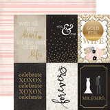 Echo Park Wedding Bliss 4X6 Journaling Cards Foil Patterned Paper