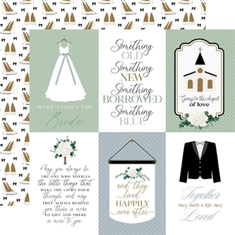 Echo Park Wedding Bells 4x6 Journaling Cards Patterned Paper