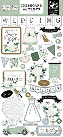 Echo Park Wedding Bells 6x13 Chipboard Accent Embellishments