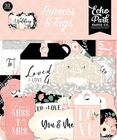 Echo Park Wedding Frames & Tags Embellishments