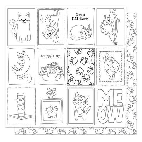 Photoplay Paper Meow Color Me 12x12 Patterned Paper