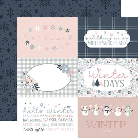 Echo Park Winterland 6x4 Journaling Cards Patterned Paper