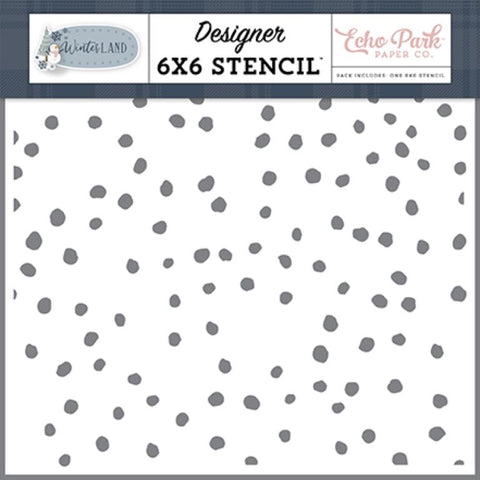 Echo Park Winterland Frosty Nights Designer 6x6 Stencil