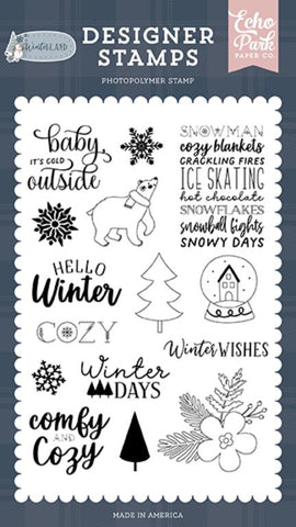 Echo Park Winterland Comfy And Cozy Designer Stamp Set