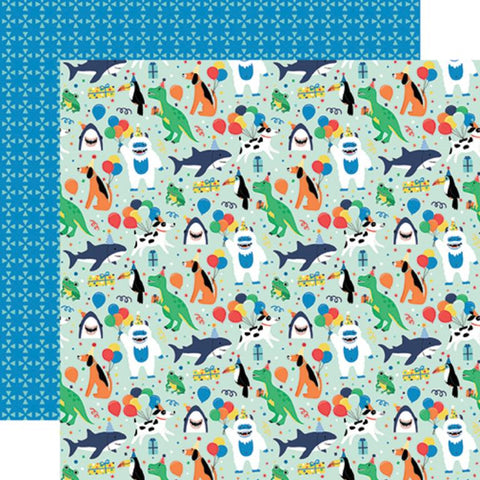 Echo Park It's Your Birthday Boy Boy  Party Animals Patterned Paper