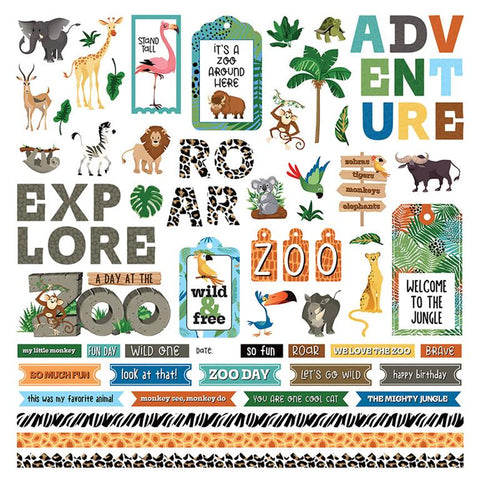 PhotoPlay Paper A Day At The Zoo Element Sticker Sheet