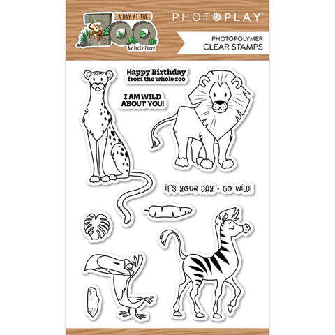 PhotoPlay Paper A Day At The Zoo Clear Photopolymer Stamp Set