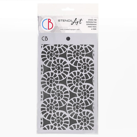 Ciao Bella Clear Texture Stencil 5"x8" Tropical Leaves