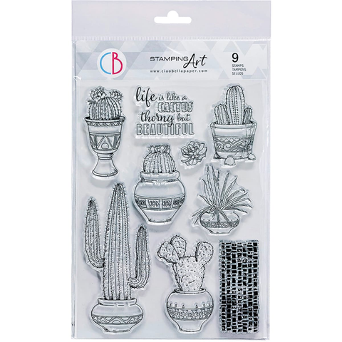Ciao Bella Sonora Clear Stamp Set 6"x8" Life is like a Cactus