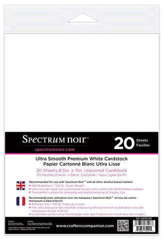 Spectrum Noir 8.5x11 Ultra Smooth Premium White Cardstock - 20 Sheets